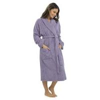 ladies supersoft warm 100 cotton wrap over shawl collar dressing gown  ...