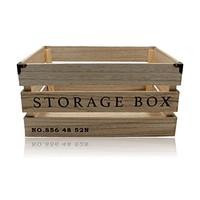 Large Rustic Storage Box Design Vintage Wooden Crate (H17.5cm)