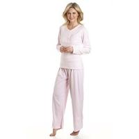 ladies la marquise spot design brushed fleece long pyjamas nightwear s ...