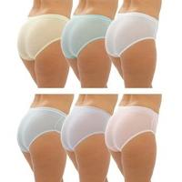 Ladies Anucci Brand 100% Cotton Ribbed Full Brief pants knicker Underwear 6 Pack