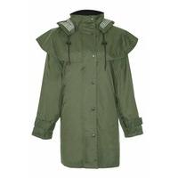 Ladies Country Estate Windsor Waterproof Fabric Lined 3/4 Length Riding Coat Olive 10