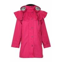 Ladies Country Estate Windsor Waterproof Fabric Lined 3/4 Length Riding Coat Red 18