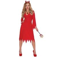 Ladies Red Hot Devil Halloween Party Fancy Dress Size XL