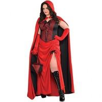 ladies red riding hood enchantress full length fancy dress costume out ...