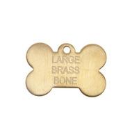 Large Brass Bone Dog id Tags
