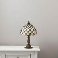 layla brown orange white antique amber effect table lamp