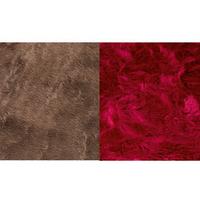Large Faux Fur Rug (2 - SAVE £10), Brown and Cerise, Acrylic