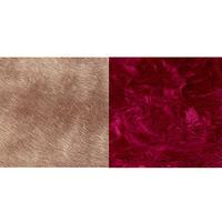 Large Faux Fur Rug (2 - SAVE £10), Taupe and Cerise, Acrylic