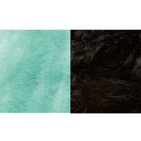 Large Faux Fur Rug (2 - SAVE £10), Duck Egg Blue and Black, Acrylic