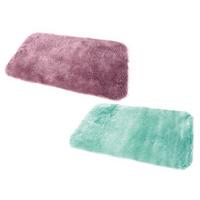 Large Faux Fur Rug (2 - SAVE £10), Duck Egg Blue and Heather, Acrylic