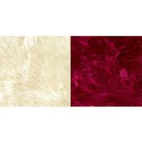 Large Faux Fur Rug (2 - SAVE £10), Natural and Cerise, Acrylic