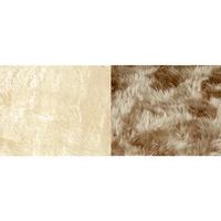 Large Faux Fur Rug (2 - SAVE £10), Natural and Silver, Acrylic