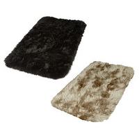 Large Faux Fur Rug (2 - SAVE £10), Silver and Black, Acrylic
