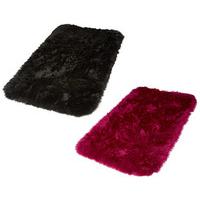 Large Faux Fur Rug (2 - SAVE £10), Black and Cerise, Acrylic