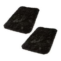 Large Faux Fur Rug (2 - SAVE £10), Black x2, Acrylic