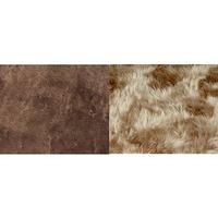 Large Faux Fur Rug (2 - SAVE £10), Brown and Silver, Acrylic