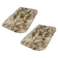 Large Faux Fur Rug (2 - SAVE £10), Silver x2, Acrylic