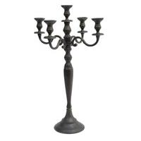 Large Luxury Gothic Candle Holder Black Antique Style Statement 5 Arm Candelabra