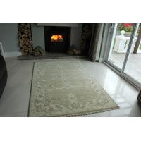 large hand made cream tonal wool rug