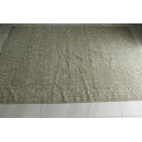 Large Cream Handmade Oriental Tonal Wool Rug
