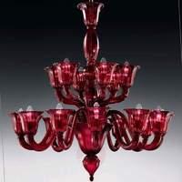 LAGUNA 12+6 chandelier, red