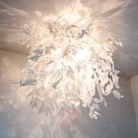 Large white ceiling lamp Leaves