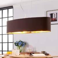 Large pendant lamp Fjonni in brown and gold