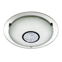 large led chrome flush white glass shade ceiling light