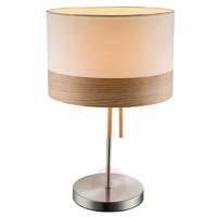 Large table lamp Libba, cream and wood
