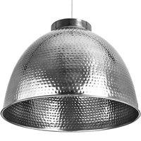 Large Hammered Nickle Pendant Light