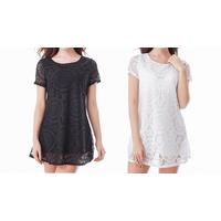 LaLa Lace Capped Sleeve Dress - 2 Colours