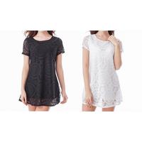 lala lace capped sleeve dress 2 colours