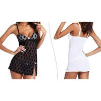 Lace Lingerie With G-String - Black or White