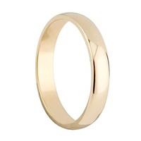 ladies 18ct gold 3mm d shape wedding ring