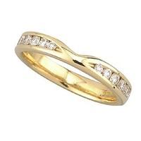 Ladies\' 18ct gold 0.35 carat diamond shaped wedding ring