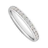 Ladies\' platinum 0.50 carat diamond 3mm wedding ring