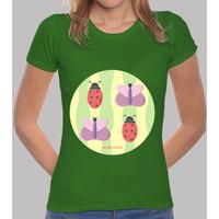 ladybugs and butterflies: woman t-shirt