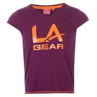 LA Gear Large Logo V Neck TShirt Girls