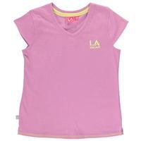 LA Gear V Neck T Shirt Junior Girls