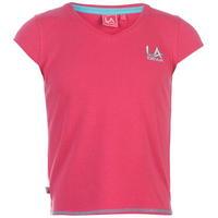 LA Gear V Neck T Shirt Junior Girls