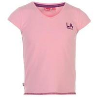 LA Gear V Neck T Shirt Junior Girls