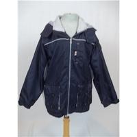 lady bird dark blue polyester hooded anorak age 8 9 ladybird blue