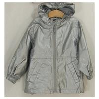 ladybird 2 3 years silver grey nylon hooded zipper jacket