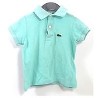 Lacoste Size 2 Aqua Blue Polo Shirt