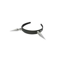 Large Spike Leather Plate Headband