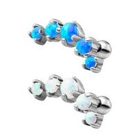 Large Opal Cartilage Earring - Colour: Blue