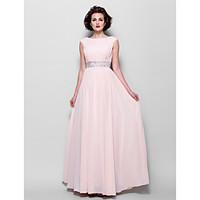 LAN TING BRIDE A-line Plus Size Petite Mother of the Bride Dress - Elegant Floor-length Short Sleeve Chiffon withBeading Draping Sash /