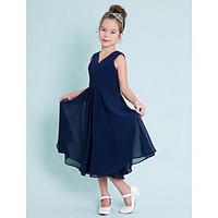 lanting bride tea length chiffon junior bridesmaid dress a line v neck ...