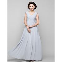 LAN TING BRIDE A-line Mother of the Bride Dress - Elegant Floor-length Sleeveless Chiffon with Beading Criss Cross