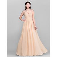 LAN TING BRIDE Floor-length Jewel Bridesmaid Dress - Elegant Sleeveless Chiffon